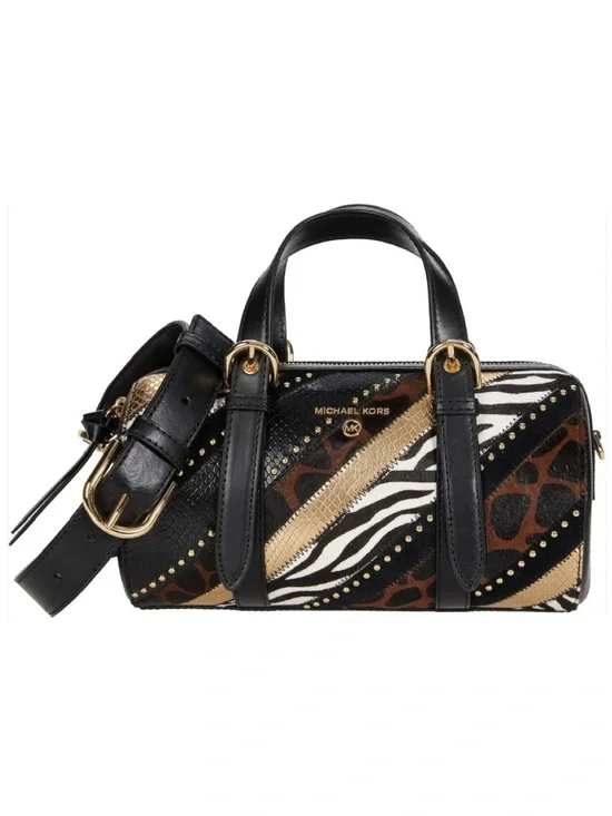 🐅 NWT Gorgeous Michael Kors Stanton East West Leather Barrel Bag MSRP $298 🦓